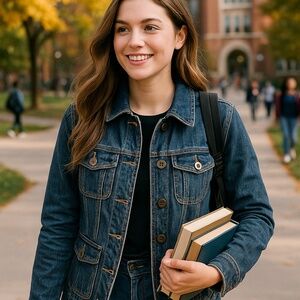 Jones New York Sport Stretch Denim Utility Jacket Women’s Small – Multi Pocket B